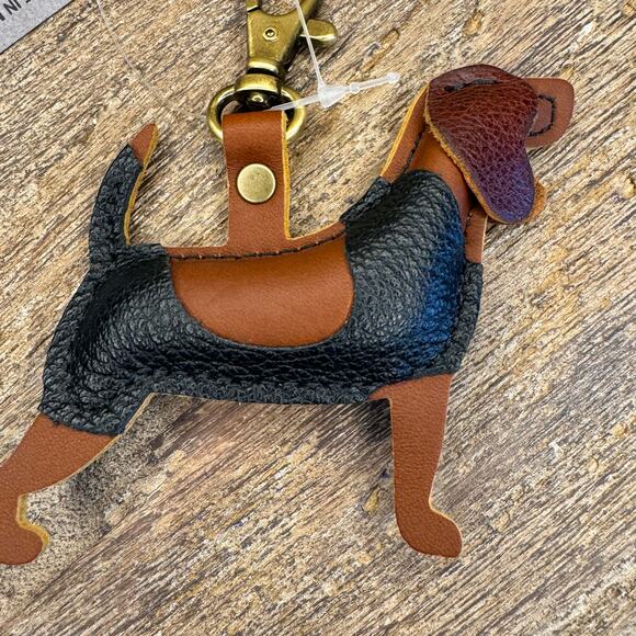 Portland Leather Dog Purse Charm FAST SHIP Portland Leather NUTMEG KIRA - Picture 3 of 4